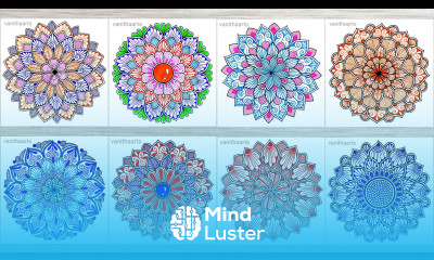 9 Different Color Mandala Art How to draw color mandala art mandala drawing stepbystep