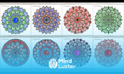 9 Different Color Mandala Art How to draw Mandala for Beginners mandala drawing stepbystep