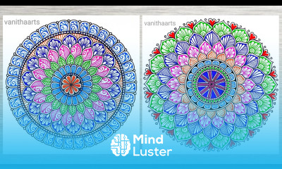 2 Different Color Mandala Art How to draw Mandala for Beginners mandala stepbystep doodle