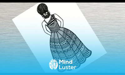 Mandala Dress Gown Mandala Art for beginners Step by Step Mandala Zentangle Art Doodle Art