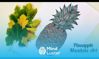 How to draw Pineapple Mandala art Zentangle Doodle Timelapse step by step tutorial