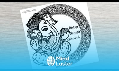 Lord Ganesh Chaturthi Mandala Art for Beginners Ganesh Chaturthi drawing stepbystep doodle art