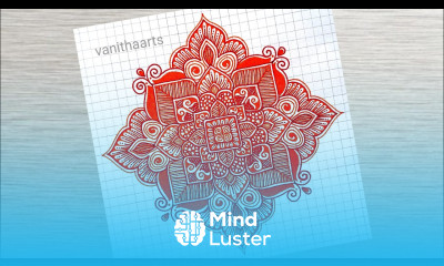 Mandala Art Step by Step Tutorial on Square Grid of size 5mm vanithaarts mandalatutorial