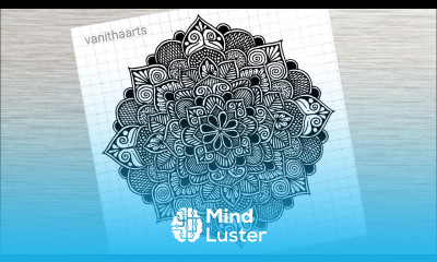 Mandala Art Step by Step Tutorial on Square Grid of size 5mm vanithaarts mandala mandalaart