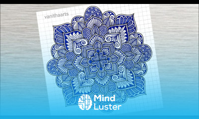 Mandala Art Step by Step Tutorial on Square Grid of size 5mm vanithaarts mandalaart mandala art