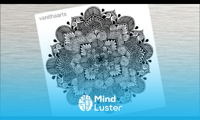 Mandala Art Step by Step Tutorial on Square Grid of size 5mm vanithaarts mandala mandalaart