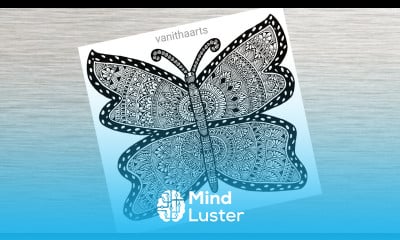 Butterfly Mandala Art how to draw mandala for beginners Butterfly Drawing stepbystep Doodle