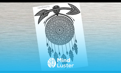 Dream Catcher with Arrow Mandala Art How to Draw Mandala Art for Beginners step by step Doodle