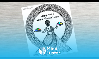 Happy Holi and Women s day mandala art how to draw mandala for beginners Doodle art vanithaarts
