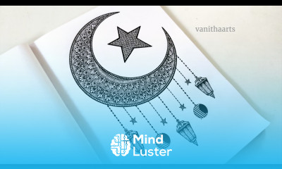 How to draw Mandala for Beginners Easy mandala drawing Half moon mandala stepbystep