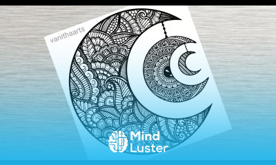 How to draw Mandala for Beginners Half Moon Doodle Art Half moon mandala stepbystep doodle