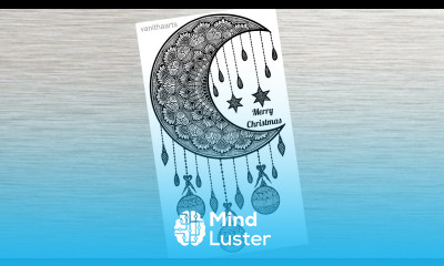 Half Moon Dream Catcher Mandala Art Merry Christmas Mandala Art Christmas Drawing Doodle