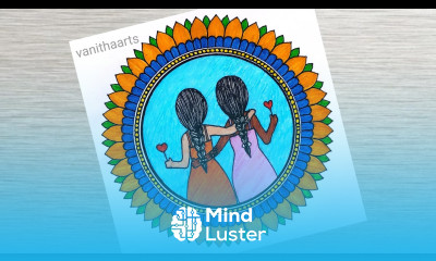 Friendship day special drawing Best Friends How to draw Mandala for Beginners stepbystep