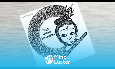 Krishna Janmashtami Mandala Art how to draw mandala for beginners Happy Janmashtami Drawing