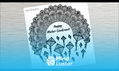 Makar Sankranti Drawing how to draw mandala for beginners Makar Sankranti mandala Doodle art