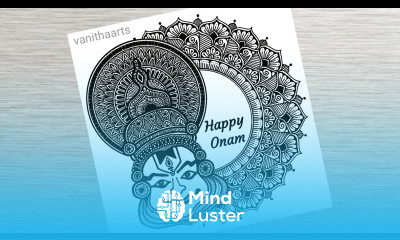 How to draw mandala art of kathakali Onam Mandala Art Onam festival drawing Doodle Zentangle