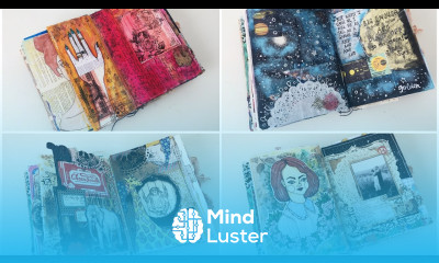 Completed Art Journal Flip Through Fast With Music