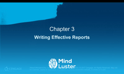 Chapter 03 Lecture on Writing Effective Reports