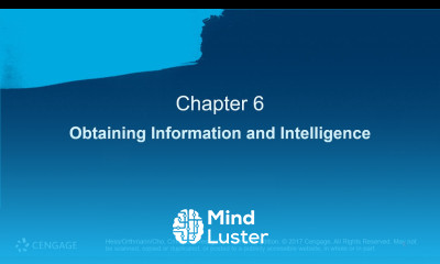 Chapter 06 Lecture on Obtaining Information and Intelligence