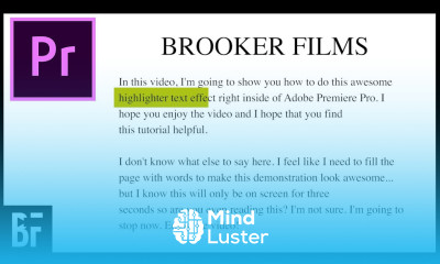 Highlighter Text Effect Text Animation Premiere Pro