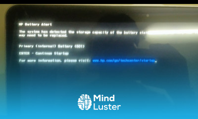 HP Batter Alert The system has detected Primary Internal Battery 601 Enter to Continue 2024