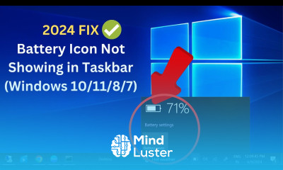 2024 Fix Battery Icon Not Showing in Taskbar Windows 10 11 8 7