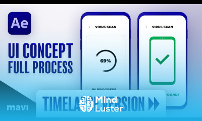 TIMELAPSE  Animated “Virus Scan” Mobile UI Concept in After Effects Full Process