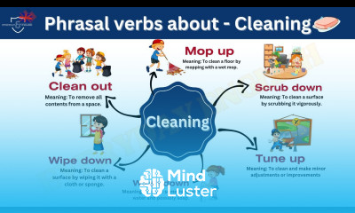 Mastering English vocabulary phrasal verbs about CLEANING phrasal verbs with sentence