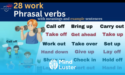 Mastering English vocabulary 28 daily use phrasal verbs about WORK with example sentences