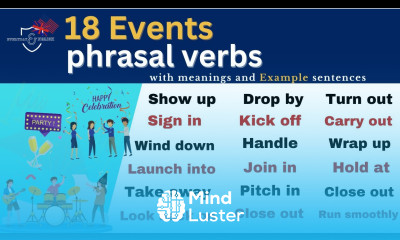 Mastering English vocabulary 18 daily use phrasal verbs about EVENT with example sentences