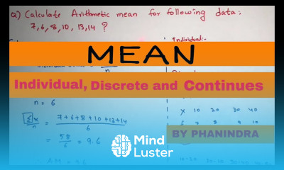 MEAN Individual Discrete and continuous series By Phanindra guptha