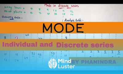 MODE Individual and Discrete series Grouping method By Phanindra guptha