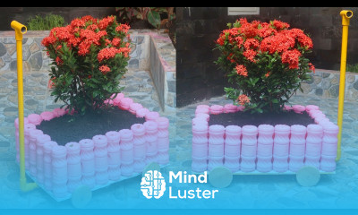 Recycling Plastic Bottles into Wagon Planter for Your Garden