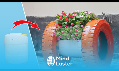Amazing flower Pot Recycling Plastic Barrel and tires into garden spools planter Garden ideas