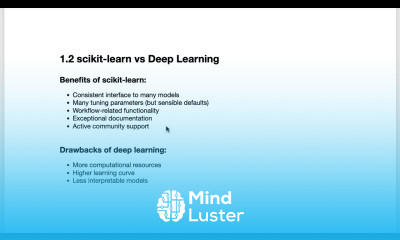 scikit learn vs Deep Learning