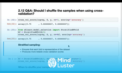 Should I shuffle samples with cross validation