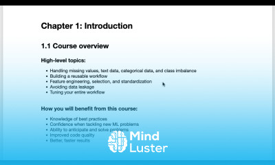 Course overview Master Machine Learning with scikit learn