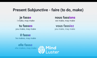 What Is the Present Subjunctive of faire to do make in French