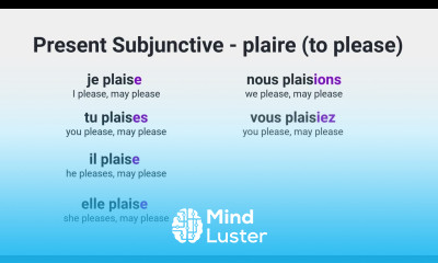 What Is the Present Subjunctive of plaire to please in French