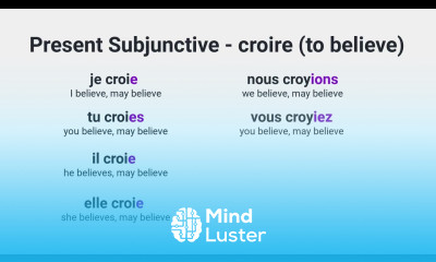 What Is the Present Subjunctive of croire to believe in French