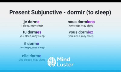What Is the Present Subjunctive of dormir to sleep in French