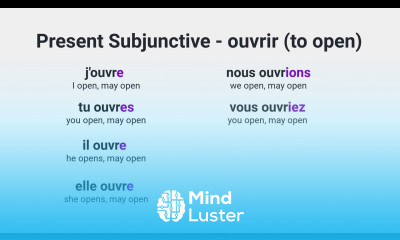 What Is the Present Subjunctive of ouvrir to open in French