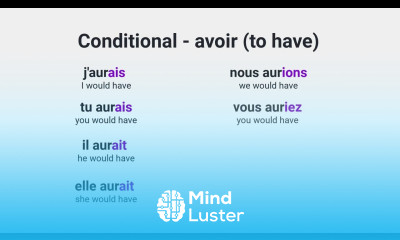 What Are the French Conditional Mood Forms of avoir to have
