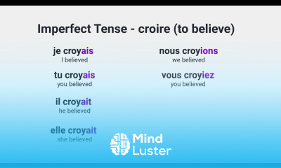 What Is the Imperfect Tense of the French Verb croire to believe