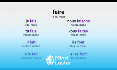 What is the present tense of the French verb faire