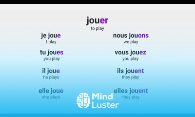 What is the present tense of the French verb jouer