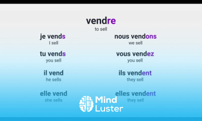 What is the present tense of the French verb vendre