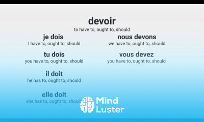 What is the present tense of the French verb devoir