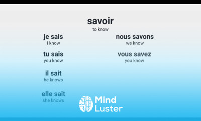 What is the present tense of the French verb savoir