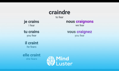 What is the present tense of the French verb craindre